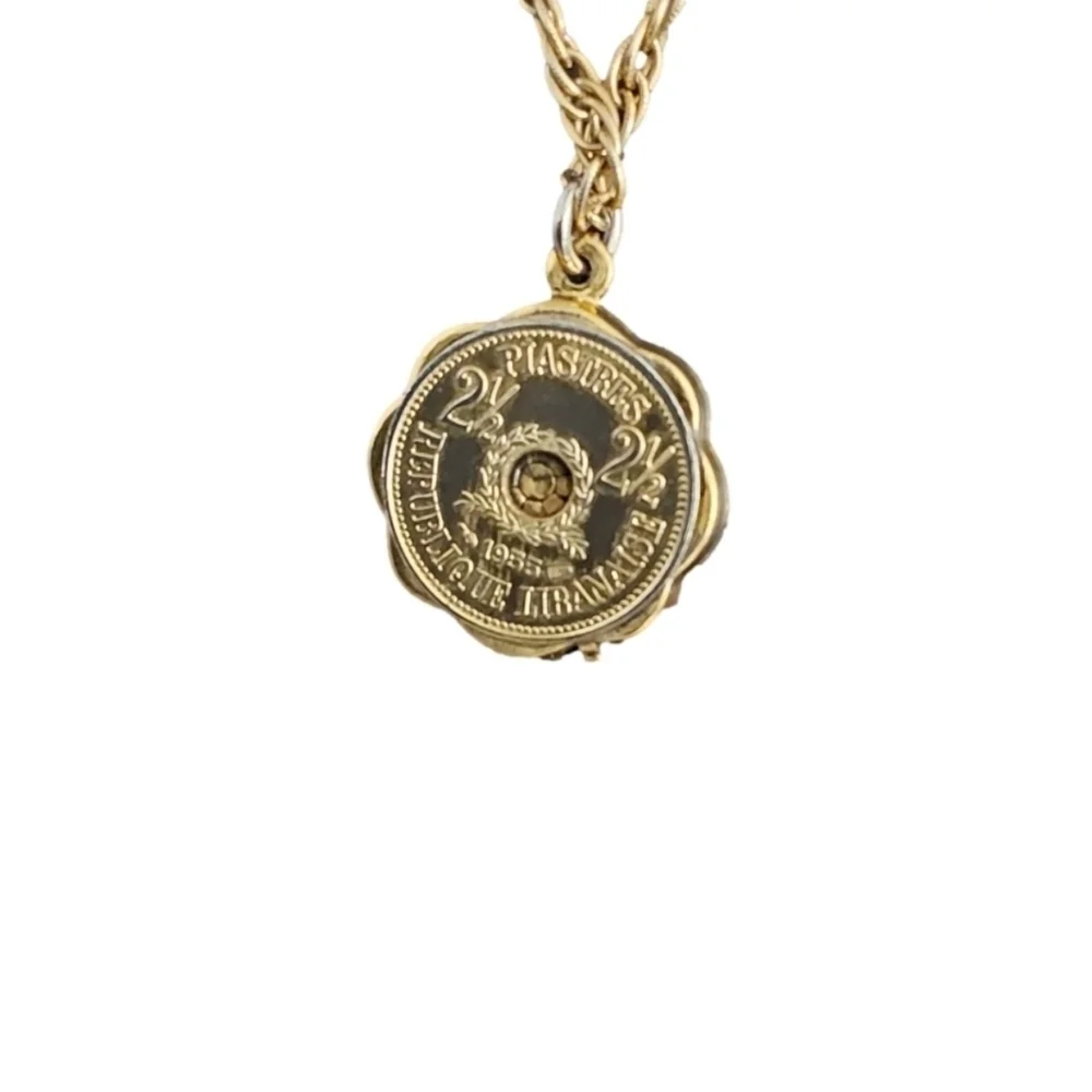 VINTAGE FREIRICH DOUBLE STRANDS‎ STAMPED YELLOW CHAIN 15